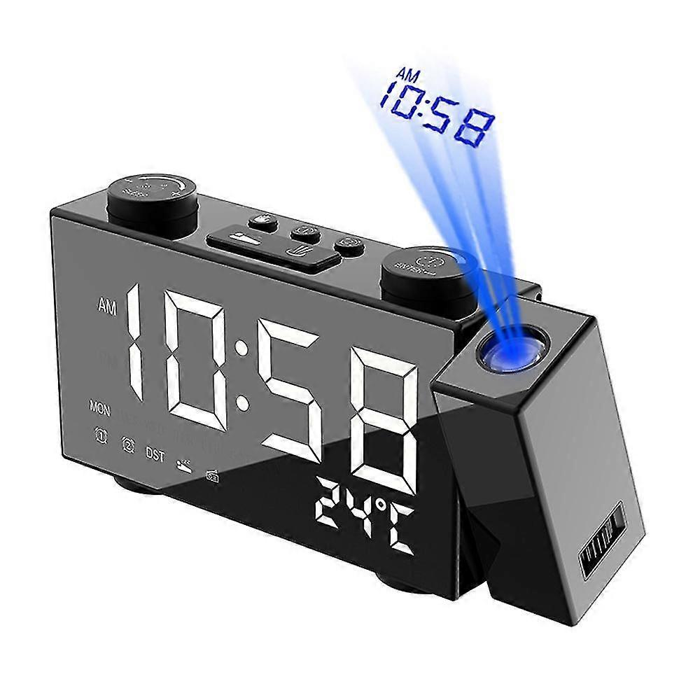 Fm Radio Projection Alarm Clock Usb Home Electronic Clock Display Temperature Alarm Clock