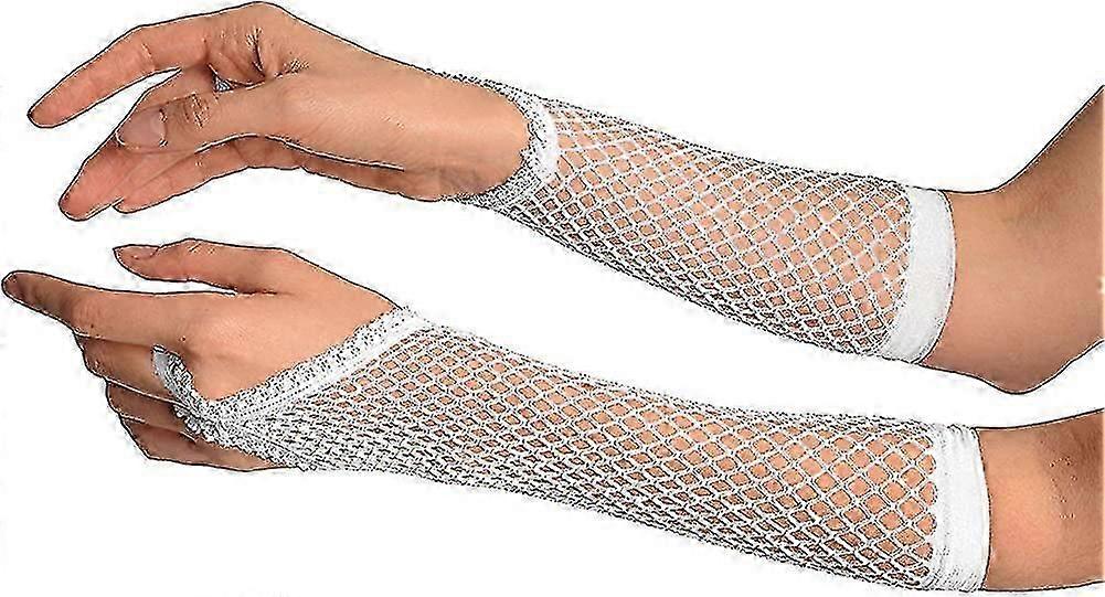 Long Fishnet Gloves Fingerless With Finger Loop