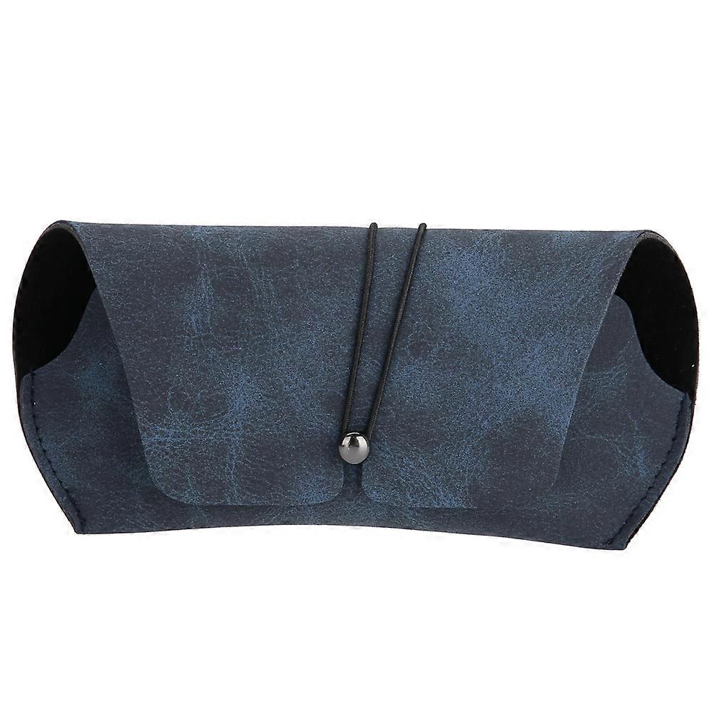 Portable Simple Solid Color Glasses Box Student Frame Eyeglass Storage Case (Dark Blue)