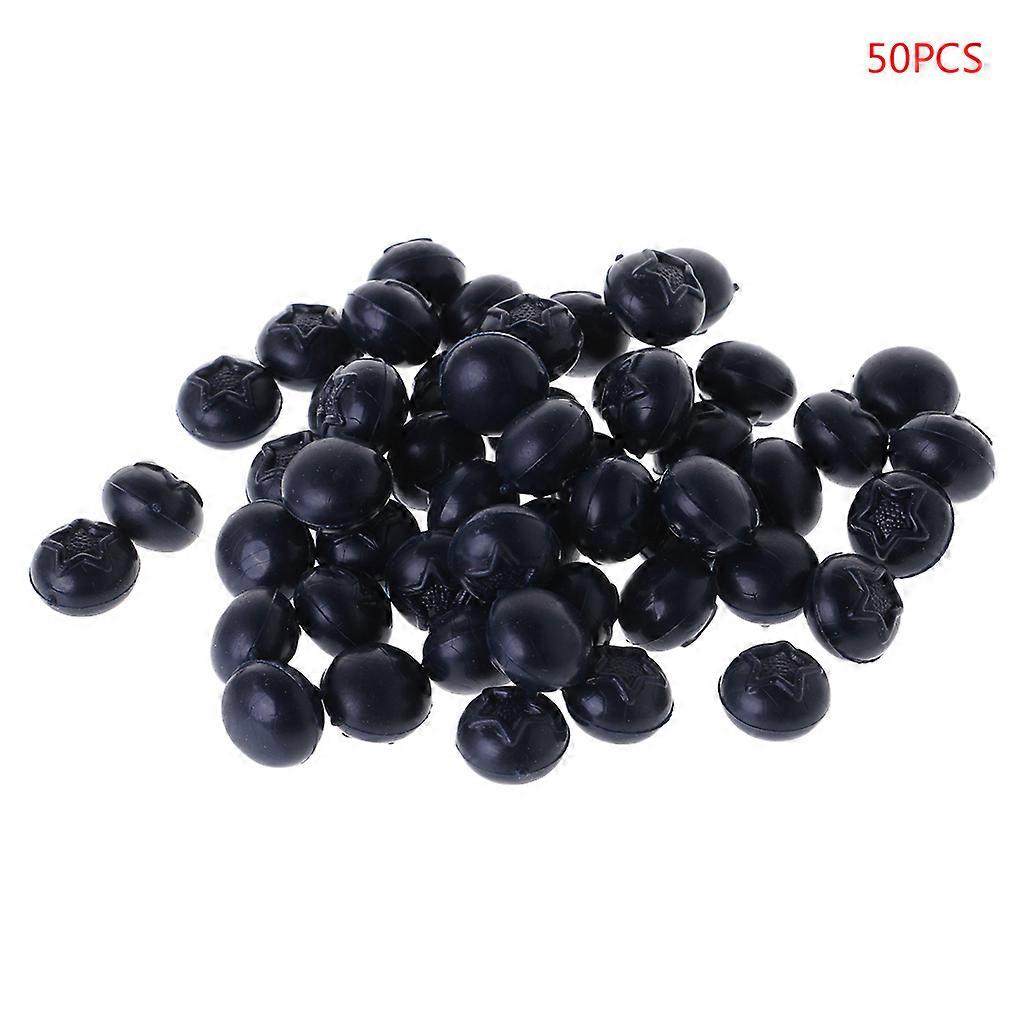 50pcs 생생한 인공 블루베리 플라스틱 가짜 과일 Disply 홈 파티 장식 딥 블루