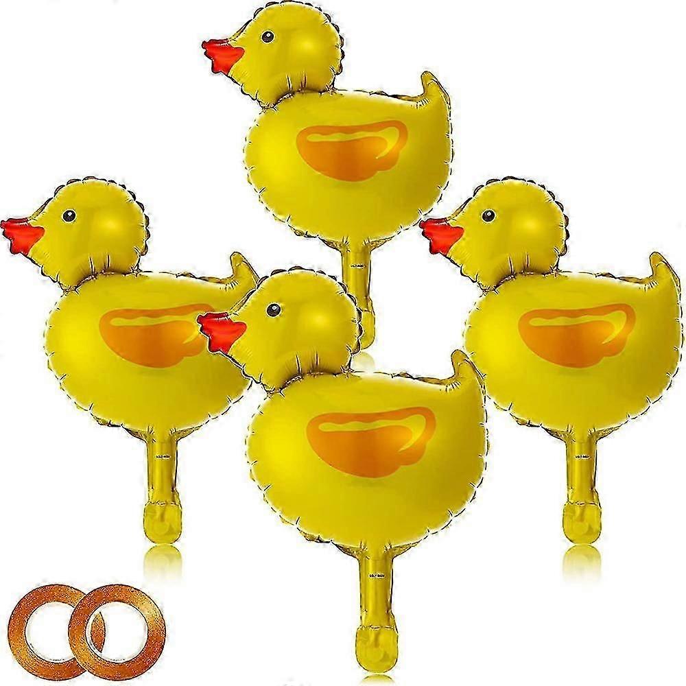 16ピースミニダックバルーンダックシェイプホイルバルーンファームアニマルホイルバルーン2ロールゴールドリボン誕生日ベビーシャワーパーティーデコレーションEQW