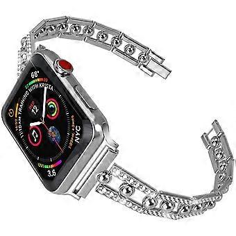 Stainless Steel Bands for Apple Watch 42/44/45mm, Diamond Rhinestone Bracelet Metal Strap for iWatch Series 8/7/6/5/4/3/2/1/SE