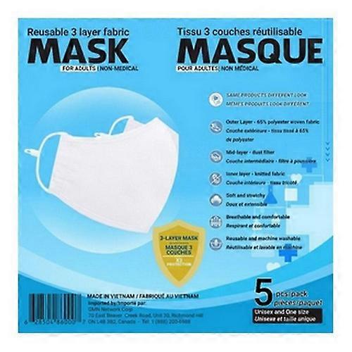 Sequence Health Mask for Adults White, 5 Pack