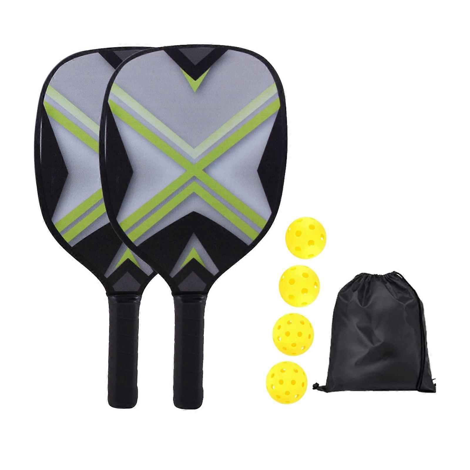 Beginner Pickleball Rackets and 4 Balls Green