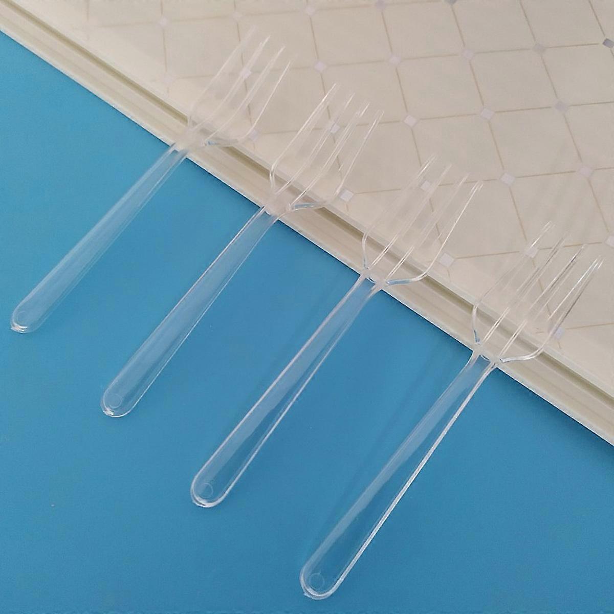 100-Piece Clear Plastic Reusable Cutlery (12cm)