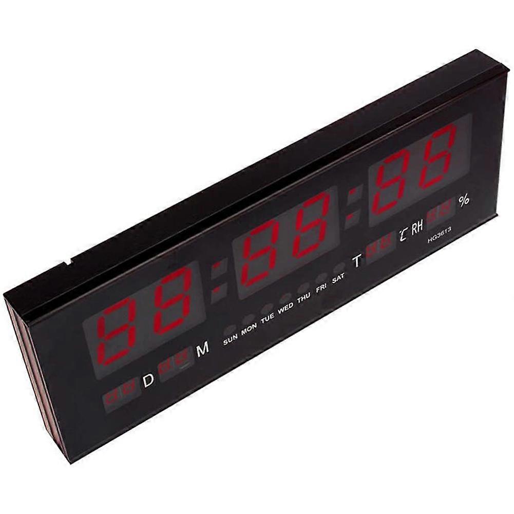 Digital LED Alarm Calendar Clock with Jumbo Display, Snooze Feature, Wall-Mounted, Indoor Temperature Display