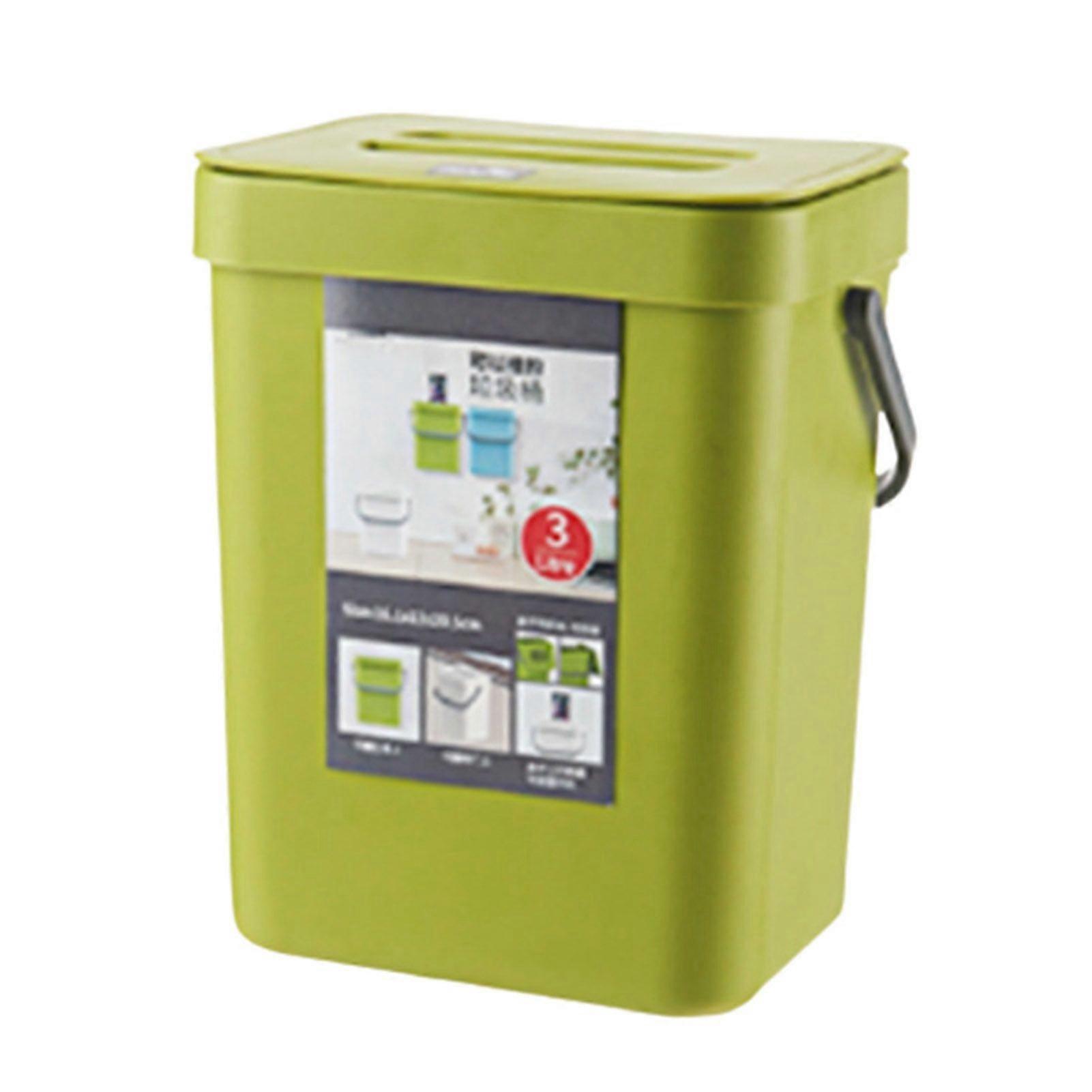 Kitchen Trash Can Hanging Organic Waste Bin Large Capacity Compact Design Bathroom Garbage Bin Container with Lid