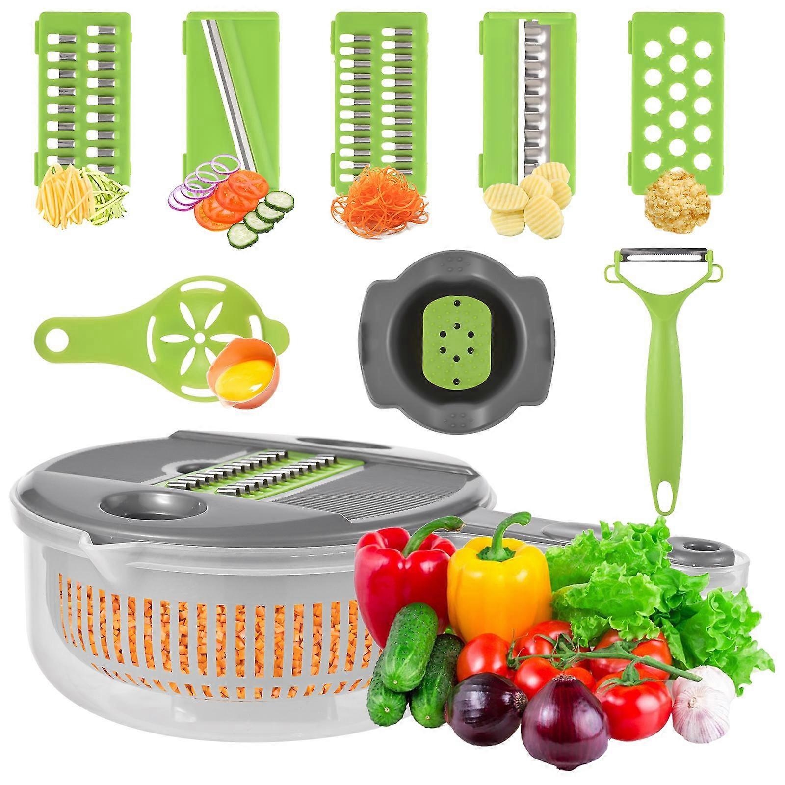 Vegetable Chopper with Container Multifunctional 11-in-1 Onion Chopper Vegetable Slicer Dicer