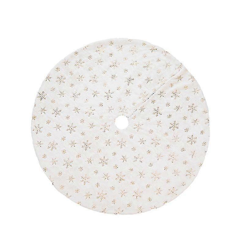Xmas Ornaments Christmas  Pearlescent Snowflake Sequins White Plush Tree Skirt Xmas Gift