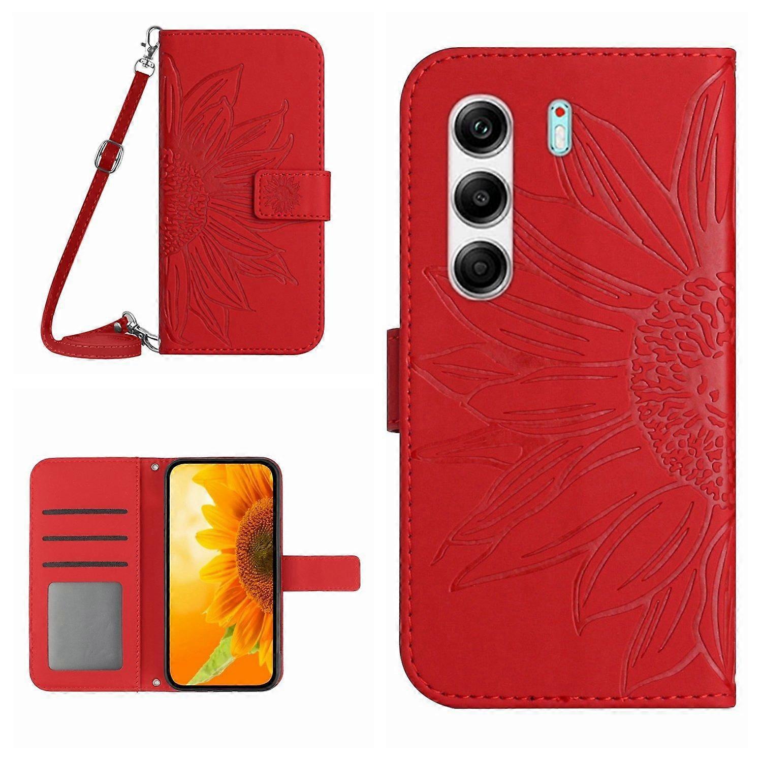 Sun Flower PU Case For Tecno Camon 40 4G