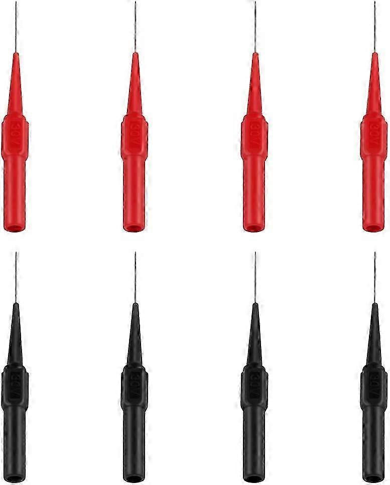 8 stk testsonde, rustfrit stål multimeter testledninger multifunktions testkabel (rød og sort)