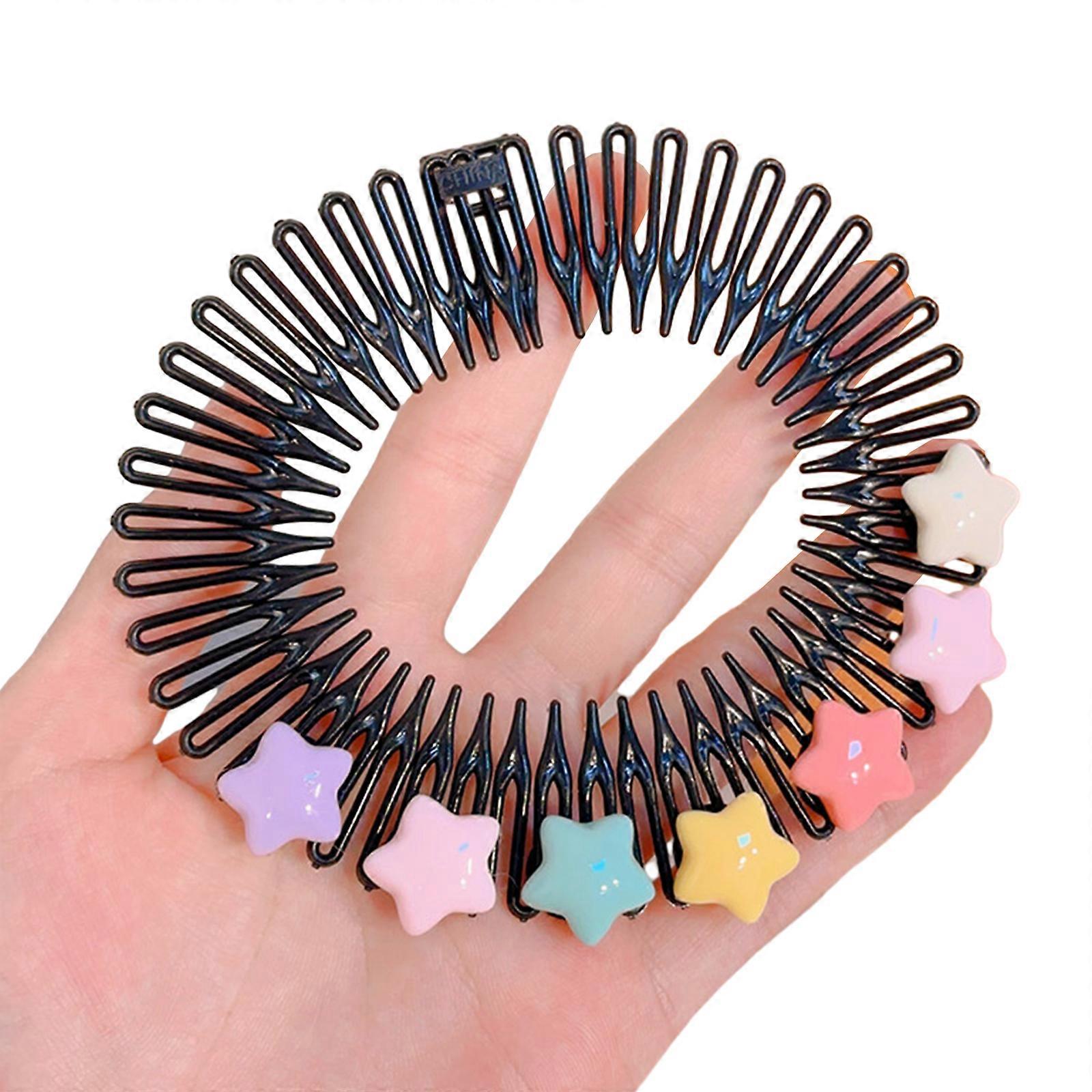 Extensible Cercles Complets Peigne En Plastique Circulaire Peigne À Cheveux Extensible Porte-Bandeau Pour Femmes Filles Peigne Pinces À Cheveux