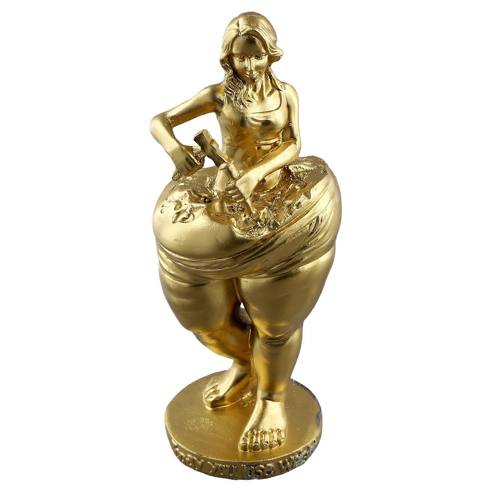 Losing Weight Slimming Goddess Statue Decorative Gold