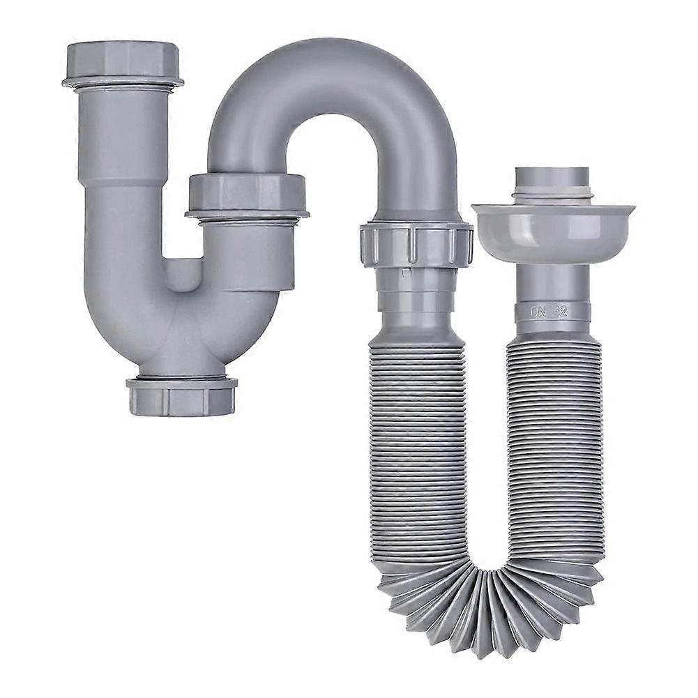 1 1/4 Inch Kitchen Sink Drain Pipe Kit with Cleanout Plug