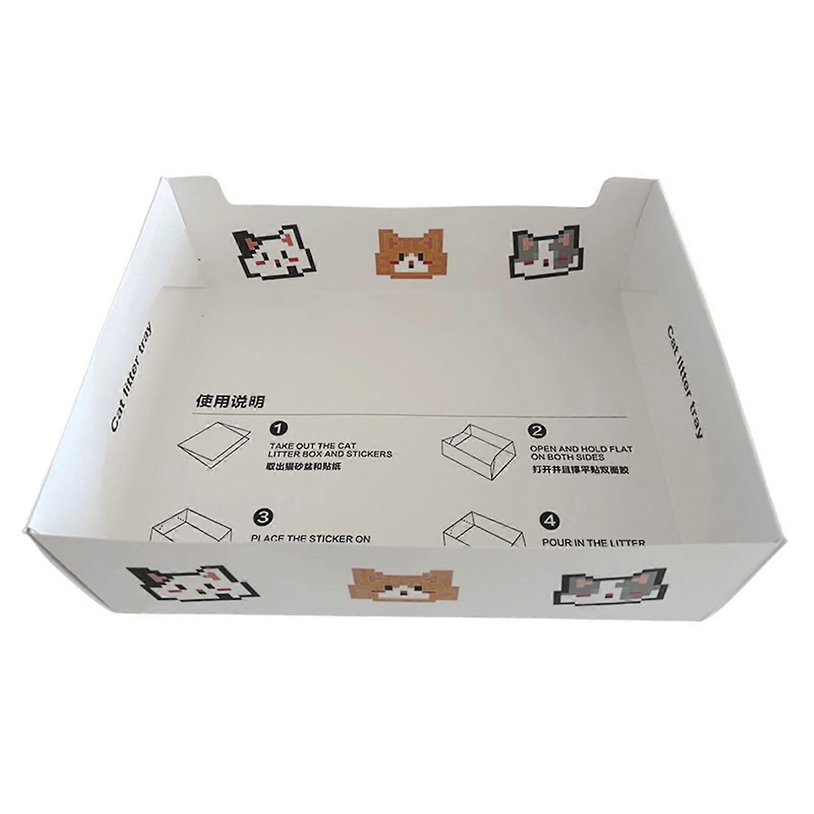 Disposable Foldable Cardboard Cat Litter Box for Travel, Camping, Temporary Use – Portable, Hygienic, Lightweight Design