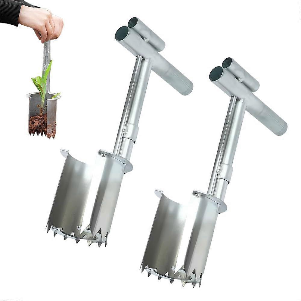 Stainless Steel Heavy Duty Bulb Planting Tools Set for Garden Seedling Transplanting, Size B, Durable and Ergonomic Design