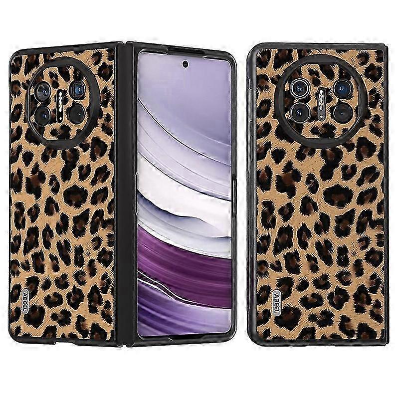 For Huawei Mate X5 Case PU Leather+PC Leopard Pattern Shell Cover