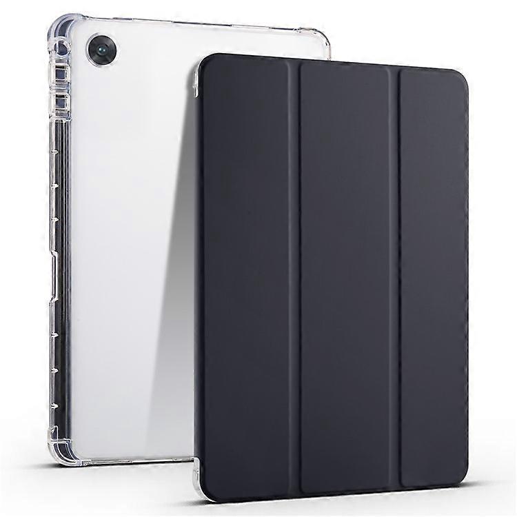 Compatible For Oppo Pad Air PU Leather Trifold Stand Cover Transparent Back Tablet Case with Pencil Holder