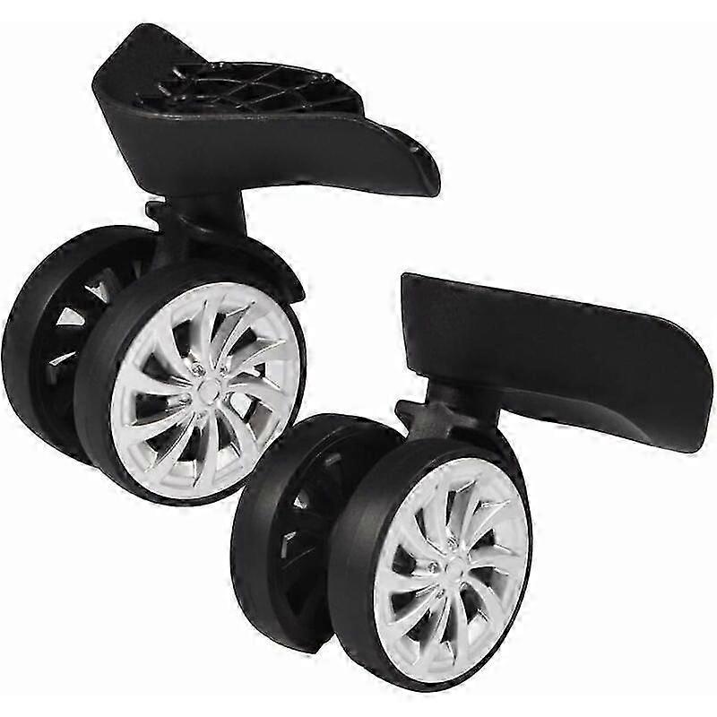 Rubber Swivel Caster, Luggage Suitcase Swivel Wheels Replacement 55mm Casters for Trolley Suitcase Black, Pack of 2 Edition
