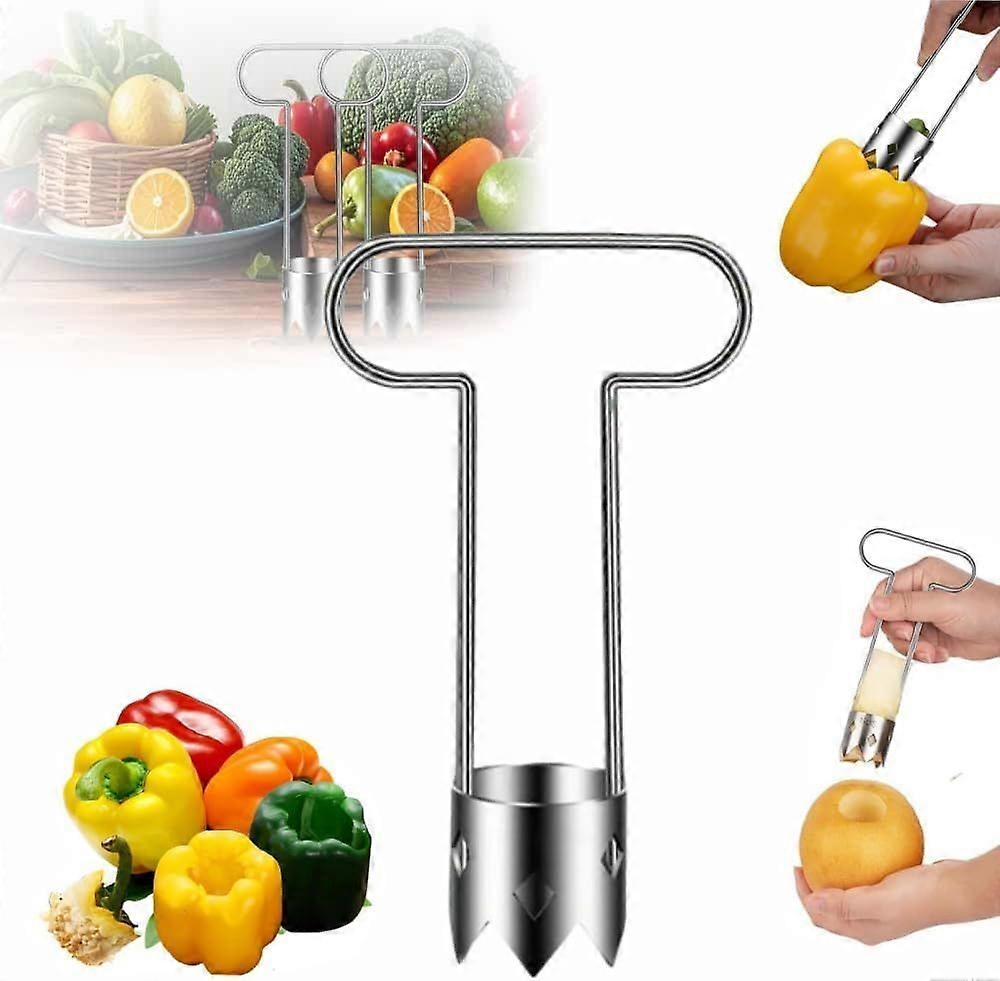 Red Bell Pepper Seed Corer,2025 New Stainless Steel Fruit Corer,Vegetable Corer Tool Cutter Pepper Seed Remover Tool,For Vegetables Fruit Corer Kitche