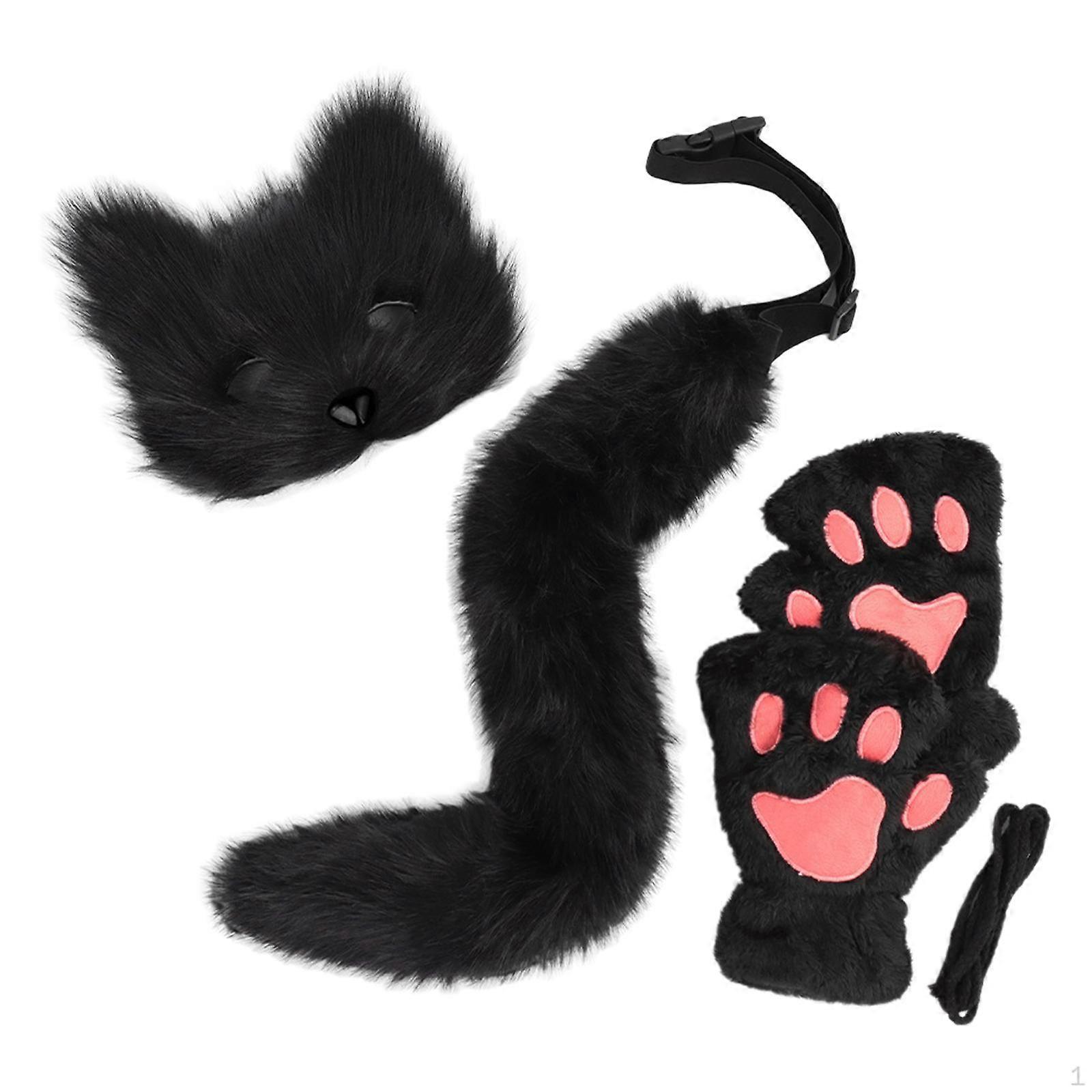 Enchanting Animal Mask and Tail Set for Magical Performances Costume Parties