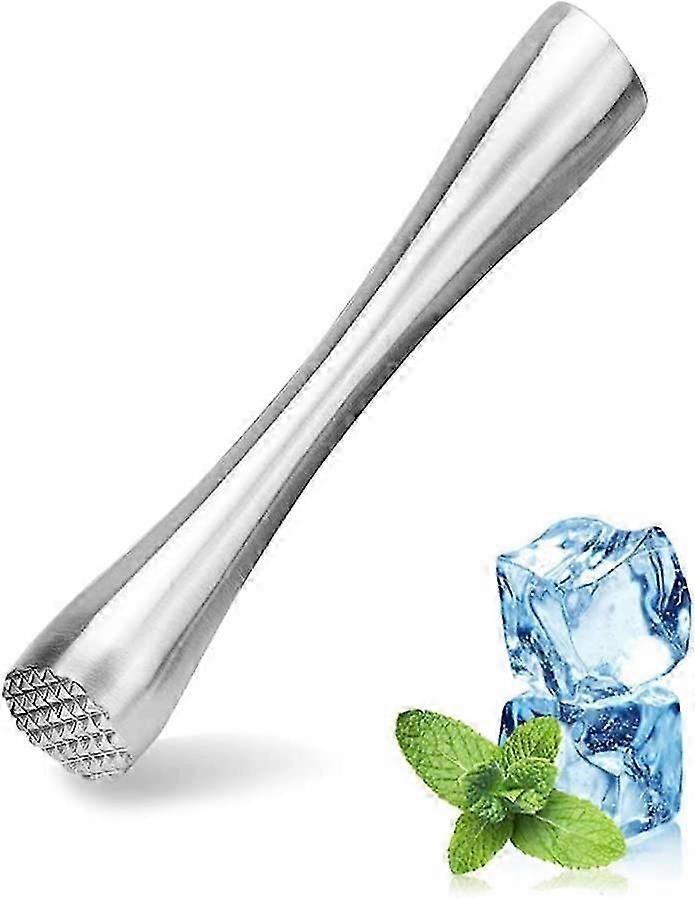 Muddler de aço inoxidável para coquetéis profissionais de 8 polegadas