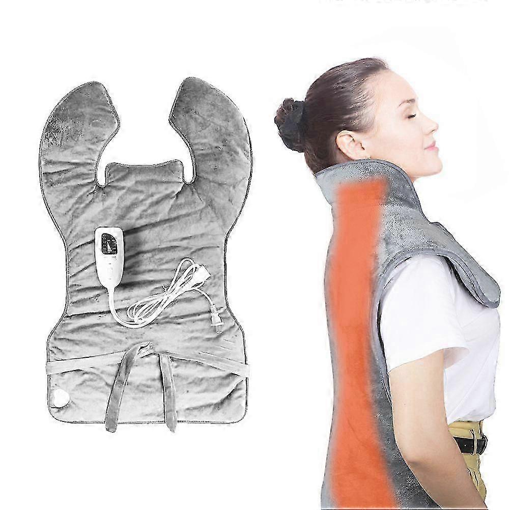 Heating Pad for Neck Shoulders Back Soft Plush Electric Heat Pad Wrap with 6 Temperature Settings 4 Timing Settings