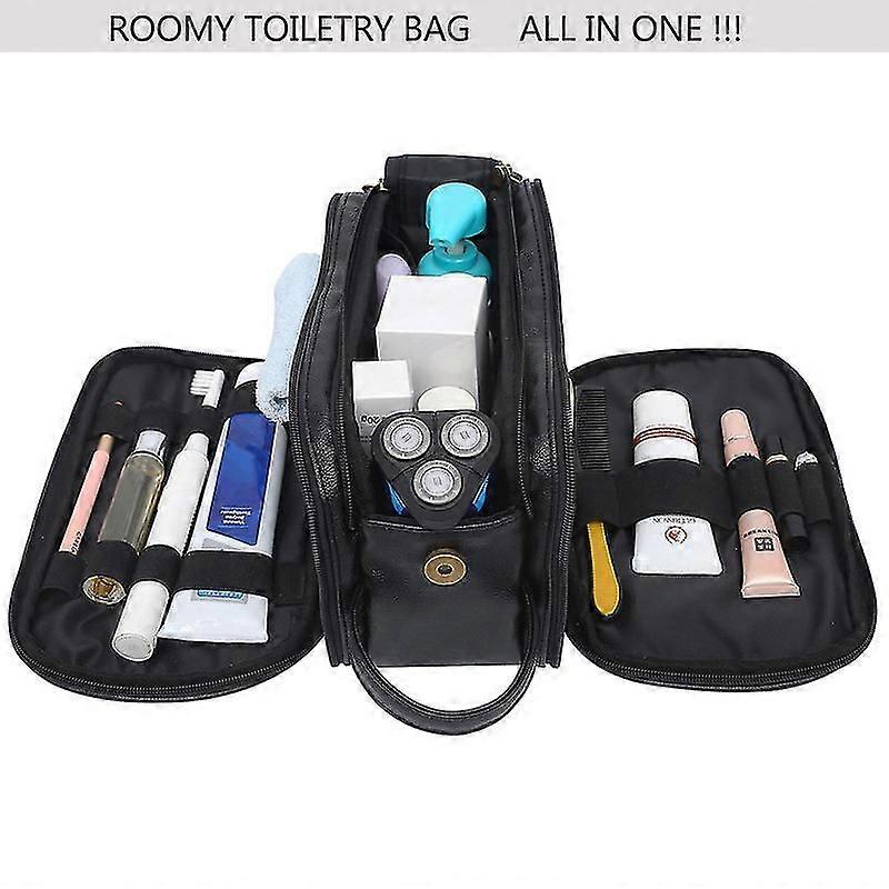 مقاومة للماء الجلود حقيبة أدوات الزينة للرجال السفر الكبير غسل حقيبة الحلاقة دوب كيت الحمام صالة الألعاب الرياضية لوازم الاستحمام ماكياج المنظم
