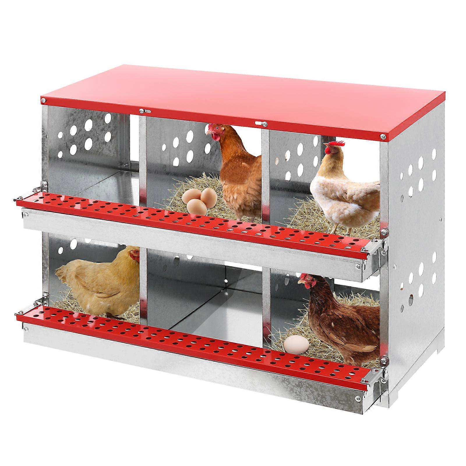 2 Tiers Chicken Nesting Box Galvanized Sheet Chicken Coop Laying Box