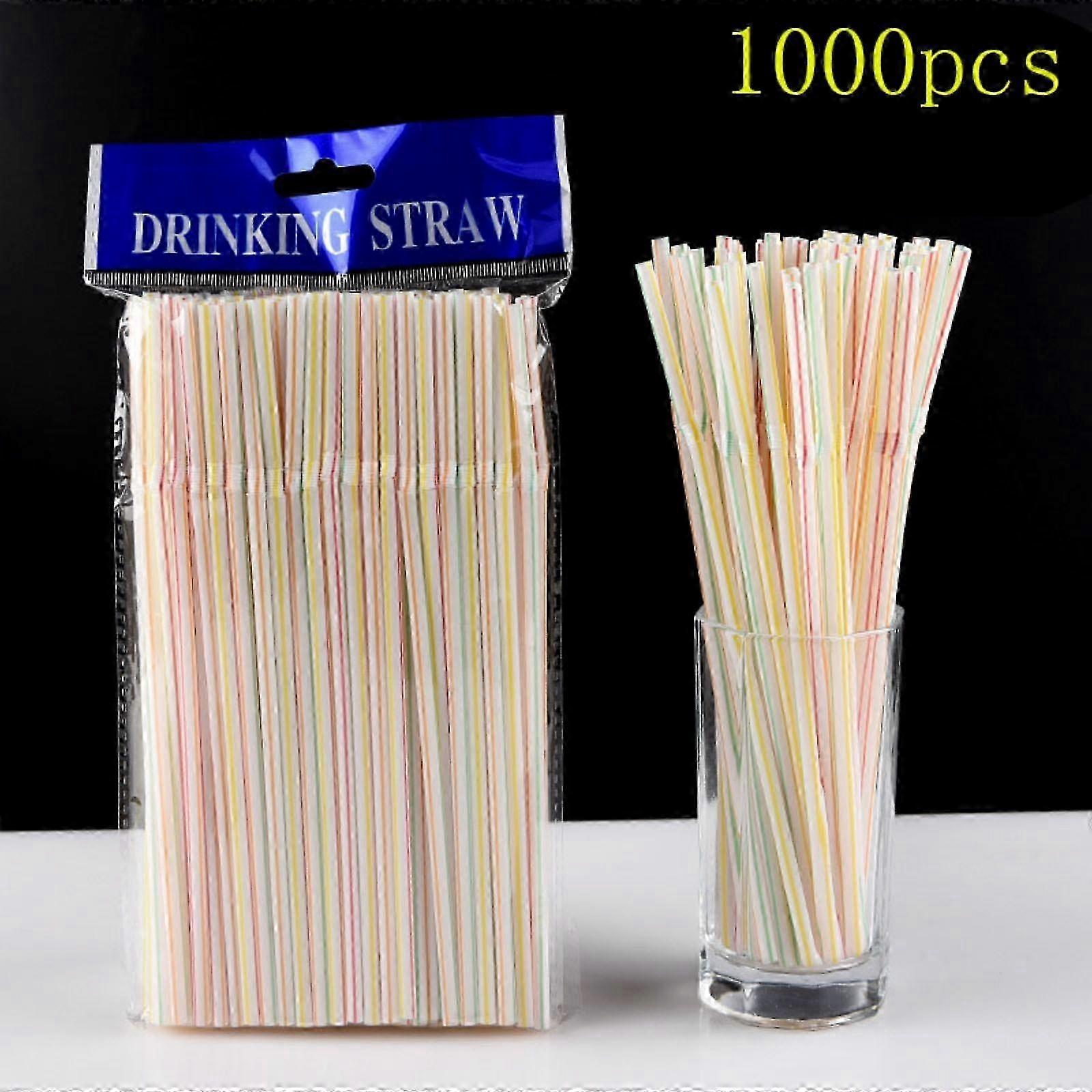 1000/1500pcs Color Disposable Bent Plastic Straws for Milk Tea