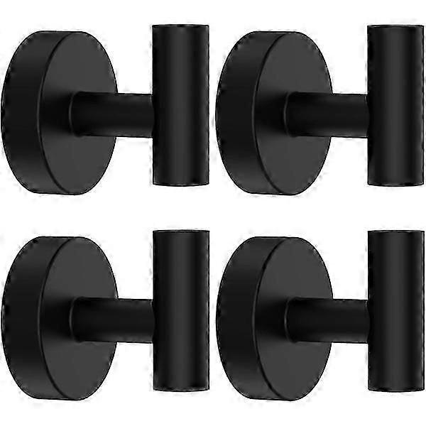 Towel Hooks, 4 Pack Black Clothes Hooks Wall Mounted, Bathroom Door Hook For Wall, Black Towel Hooks, Bathroom Hook