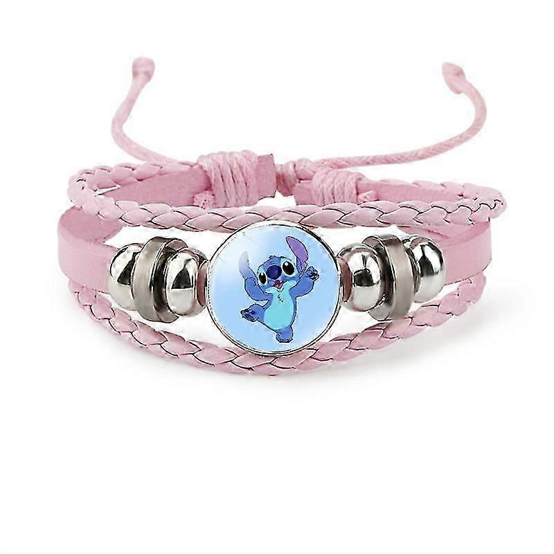 Lilo and Stitch Charm Bracelet, Stylish Leather Beaded Jewelry for Women Girls Ideal Stitch Birthday Gift