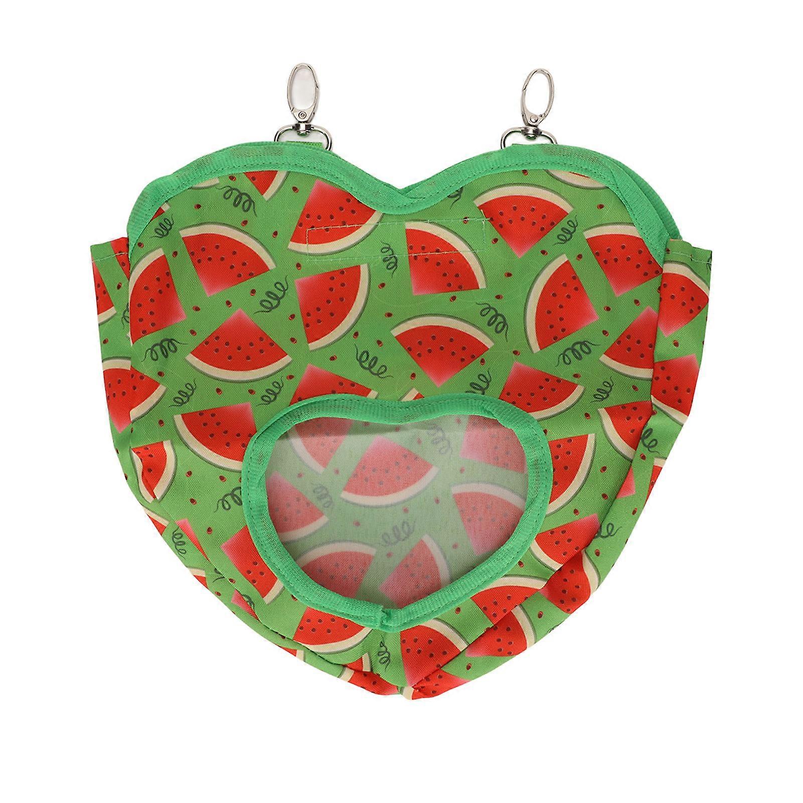 Rabbit Feeder Watermelon Pattern Small Pet Rabbit Guinea Pig Hanging Large Capacity Hay Feeding Bag