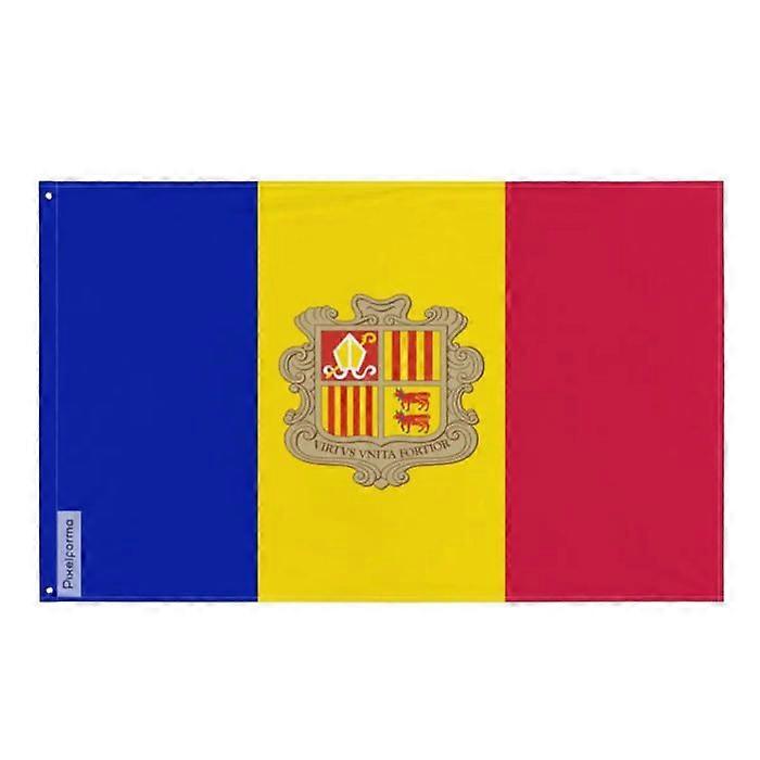 Flag of Andorra – 96 x 144 cm – Polyester – Metal eyelets – Durable