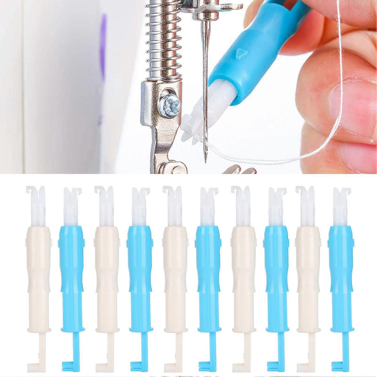 12pcs Needle Threader Set, Plastic Automatic Inserter for Sewing Machines, Compatible with Various Fabrics