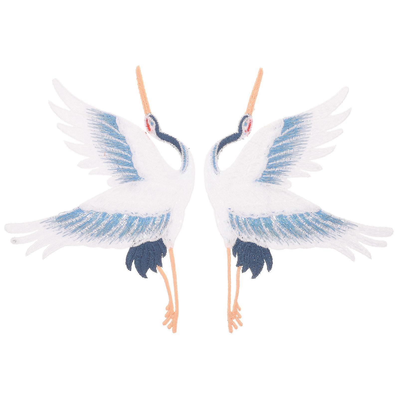 2pcs Sew On Patch Kran Form Patch Kleine Reparatur Patch Kleidung Kranich Patch Diy Patch