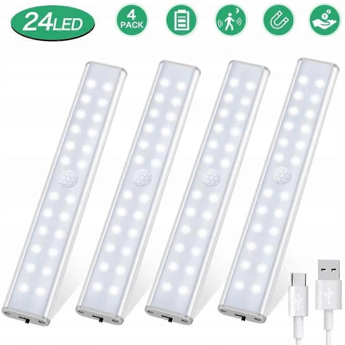 4 X Led Kitchen Cabinet Lamp Motion Sensor