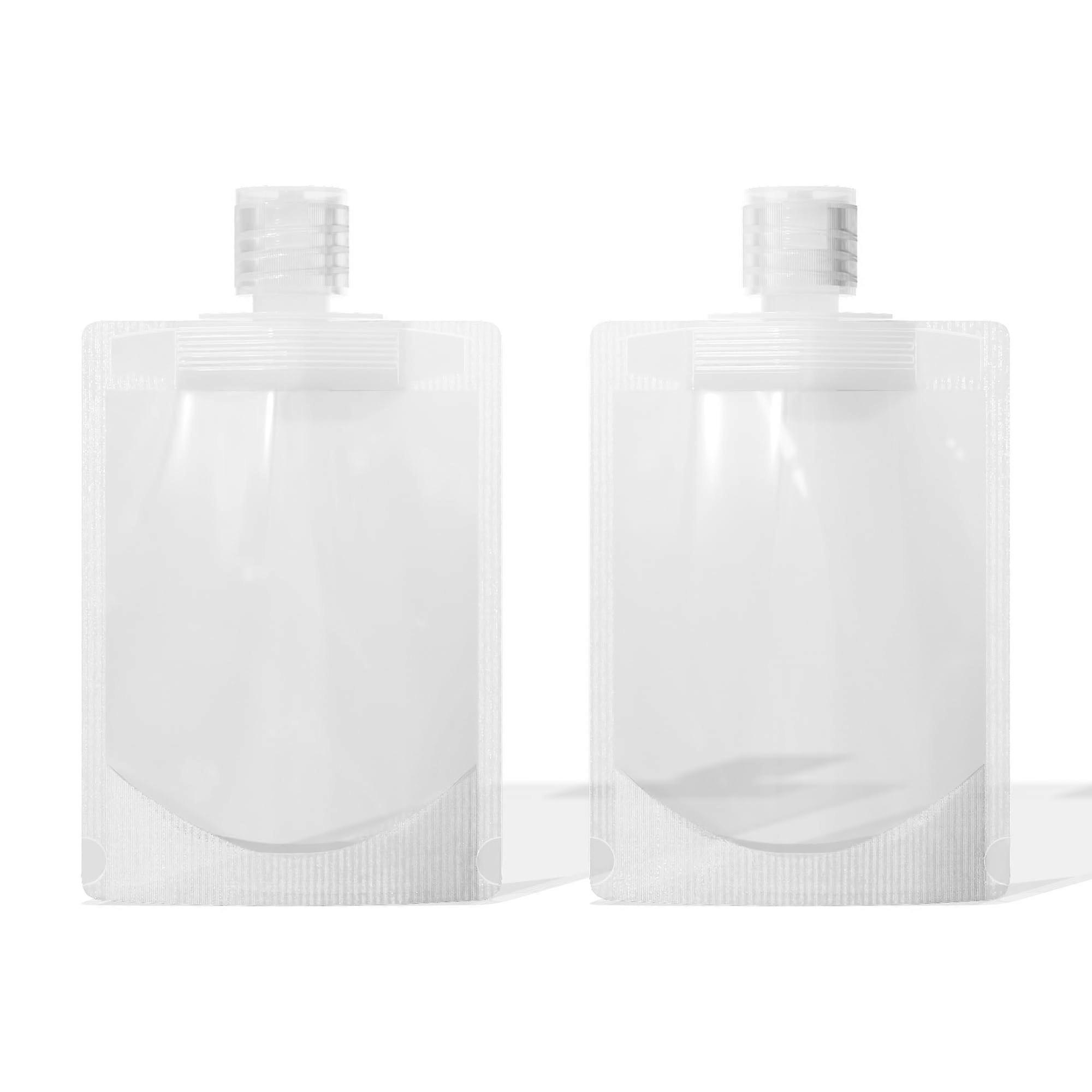 50 Refillable Travel Pouches for Toiletries with Clear Flip Top Cap (1.69 oz)