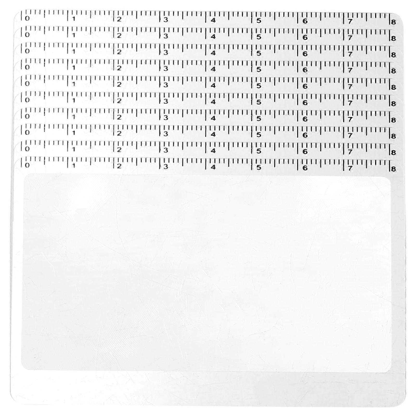 10pcs Reading Magnifying Bookmarks with Scale Portable Measurement Tool for Easy Reading Ideal for Adults and Elderly