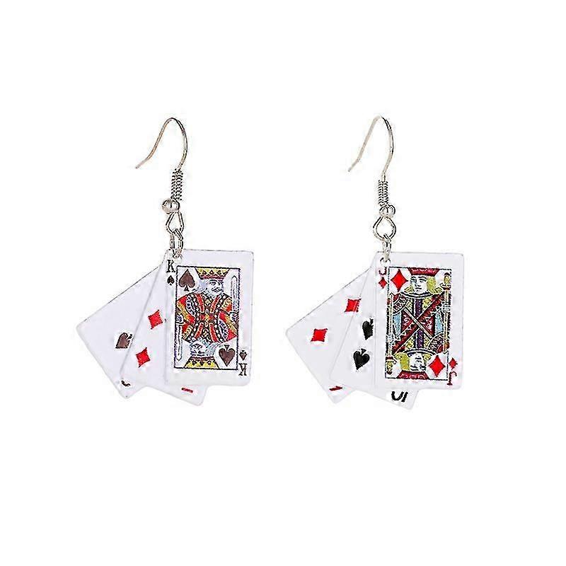 Funny Playing Card Earrings Cool And Fun Simulation Earrings