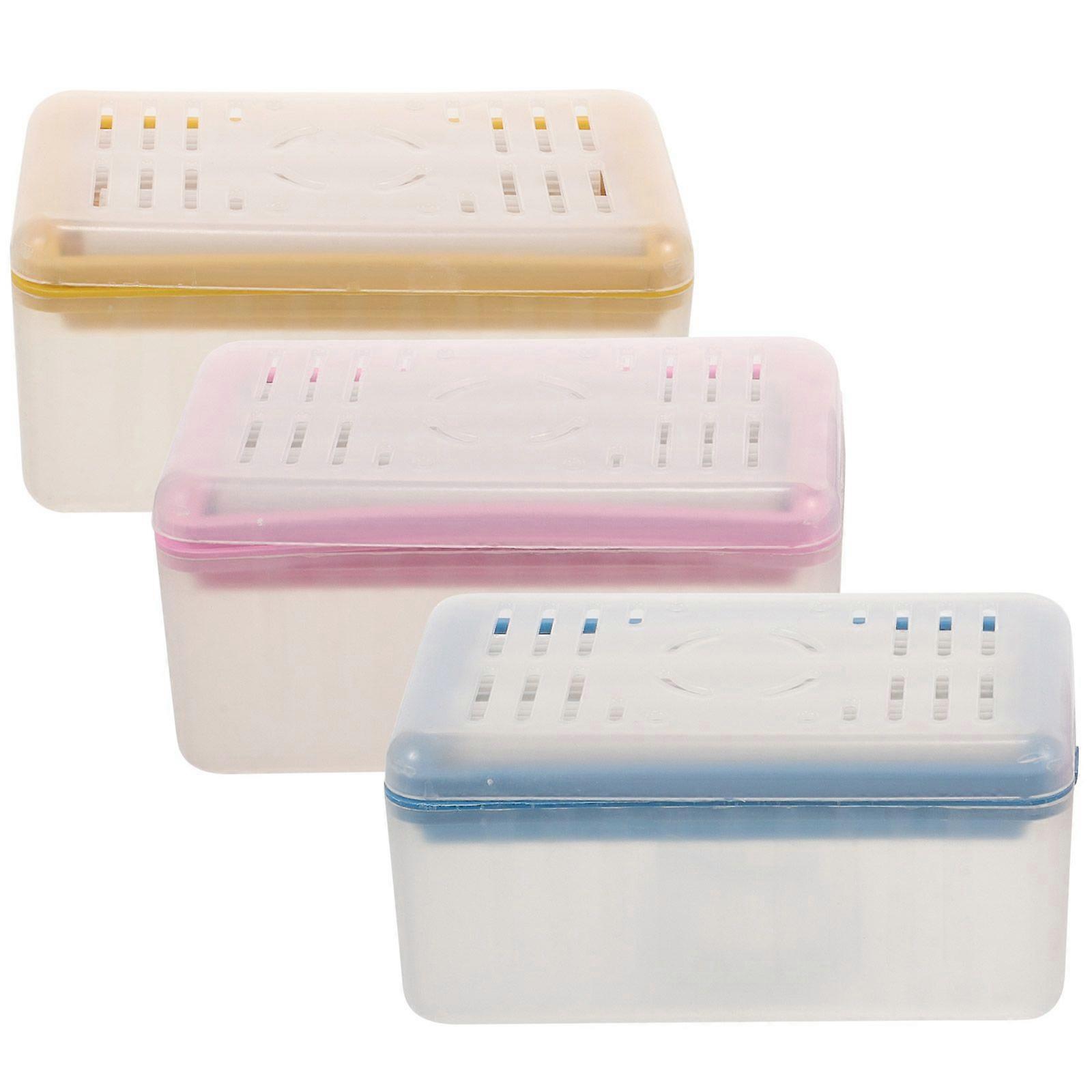 3pcs Soap Dishes Soap Foaming Boxes Soap Storage Holders with Rollers for Bathroom