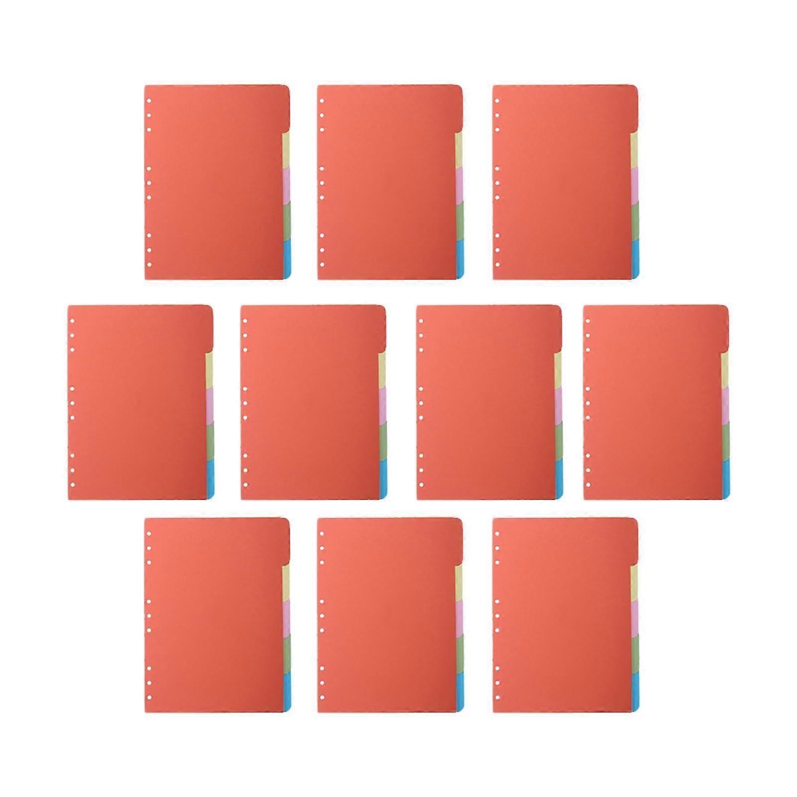 10Pcs B5 A5 A6 Binder Dividers Index Tabs Paper Dividers for Travel Binder Notebook Journal Organization