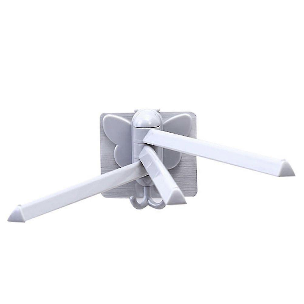 Paste Rotating Wall Mounted Towel Rack Bathroom Free Punching Rack Shelf(Gray)