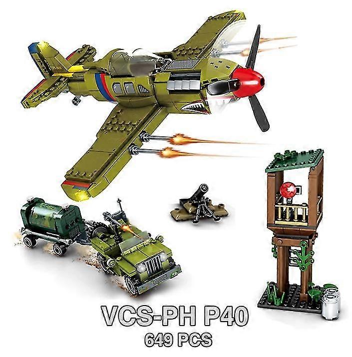 Ww2 P40 Fighter Junkers Ju88 Bommenwerper Us Army Militaire Oorlog Mini Soldaat Vliegtuig