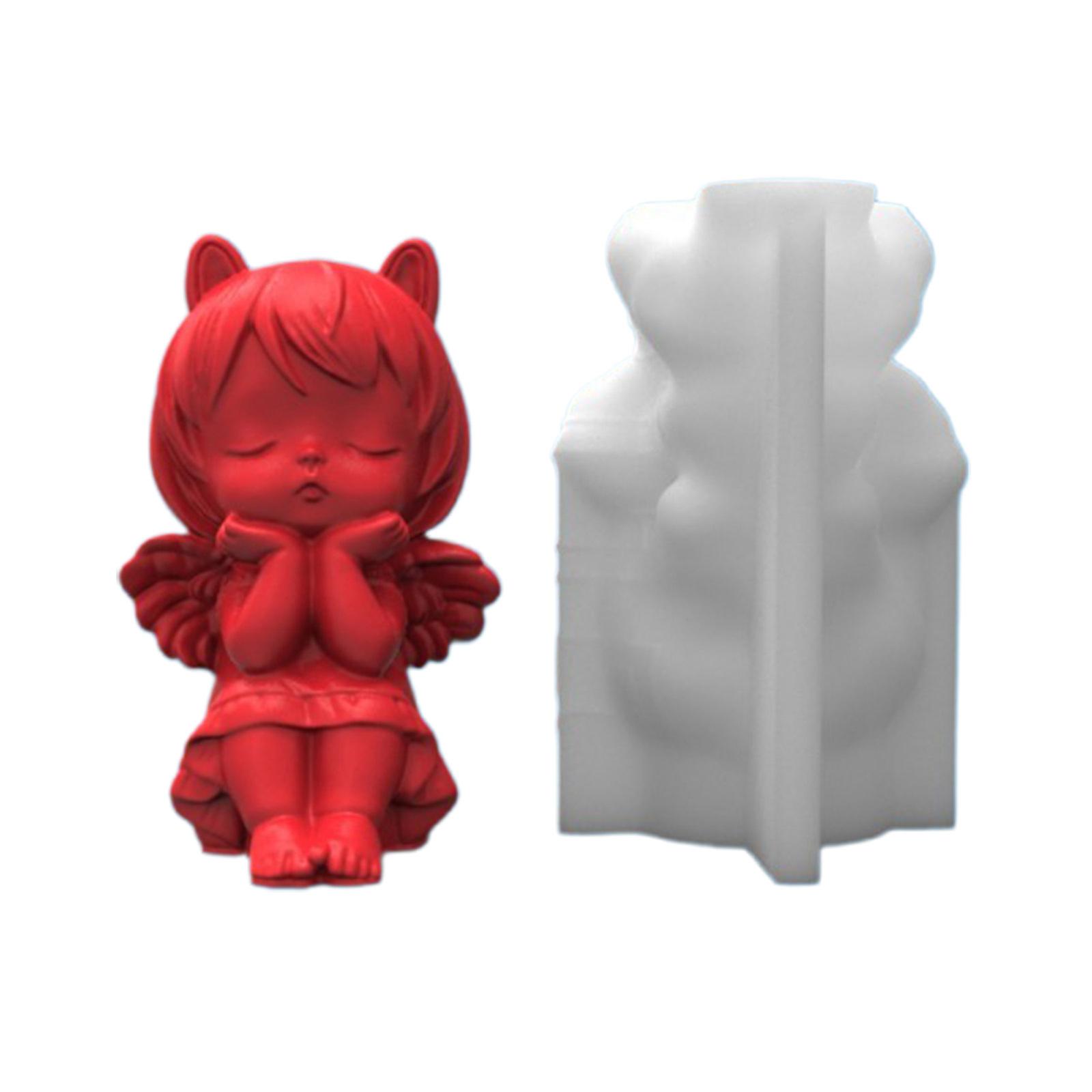 עובש סיליקון נר מלאך חמוד לייצור נרות, ארומתרפיה נר שרף עובש קישוטים עובש יציקת שרף אפוקסי