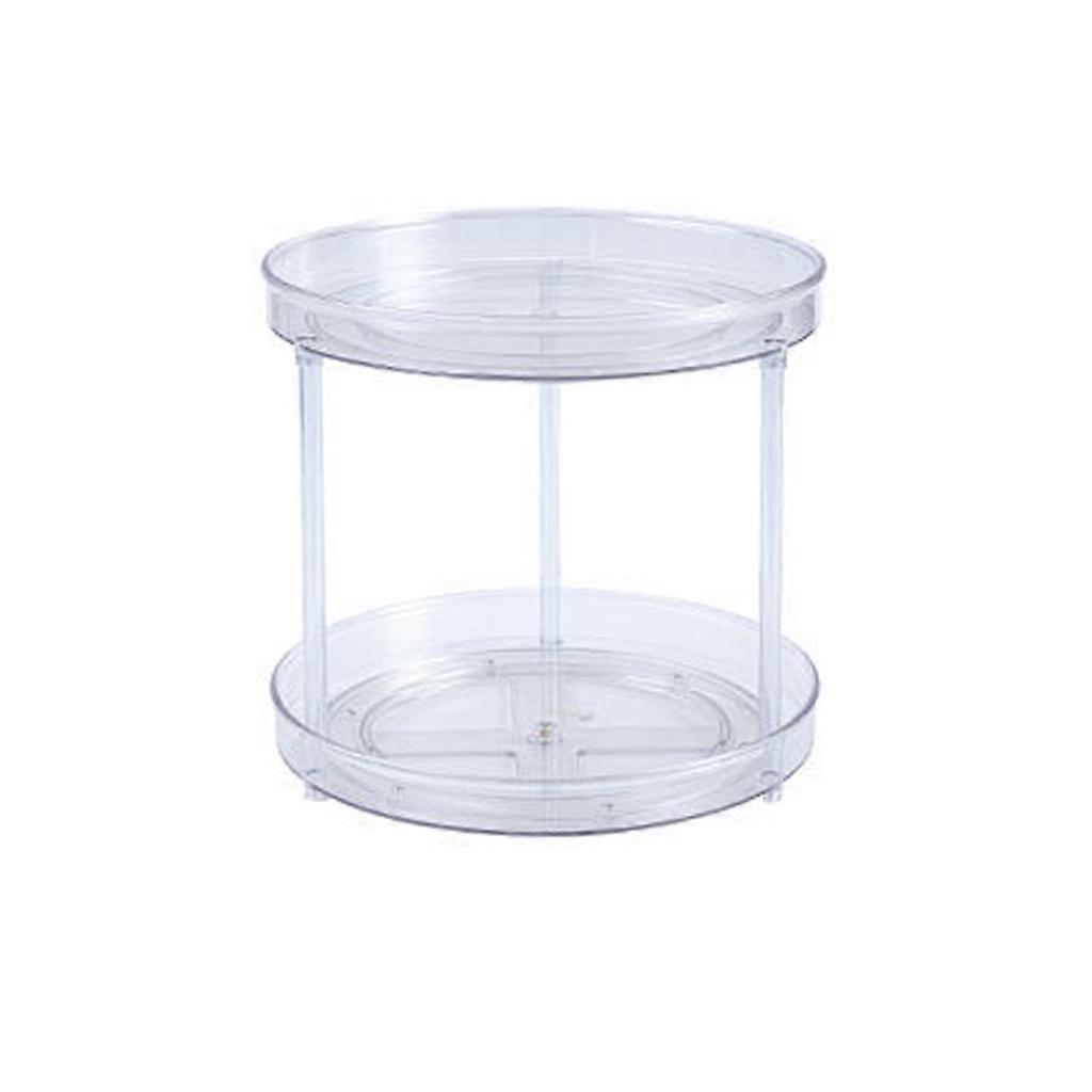 Double-layer 360 Degree Rotation Lazy Susan Kitchen Spice Storage Rack Cupboard Cabinet Seasoning Bottle Organizer L