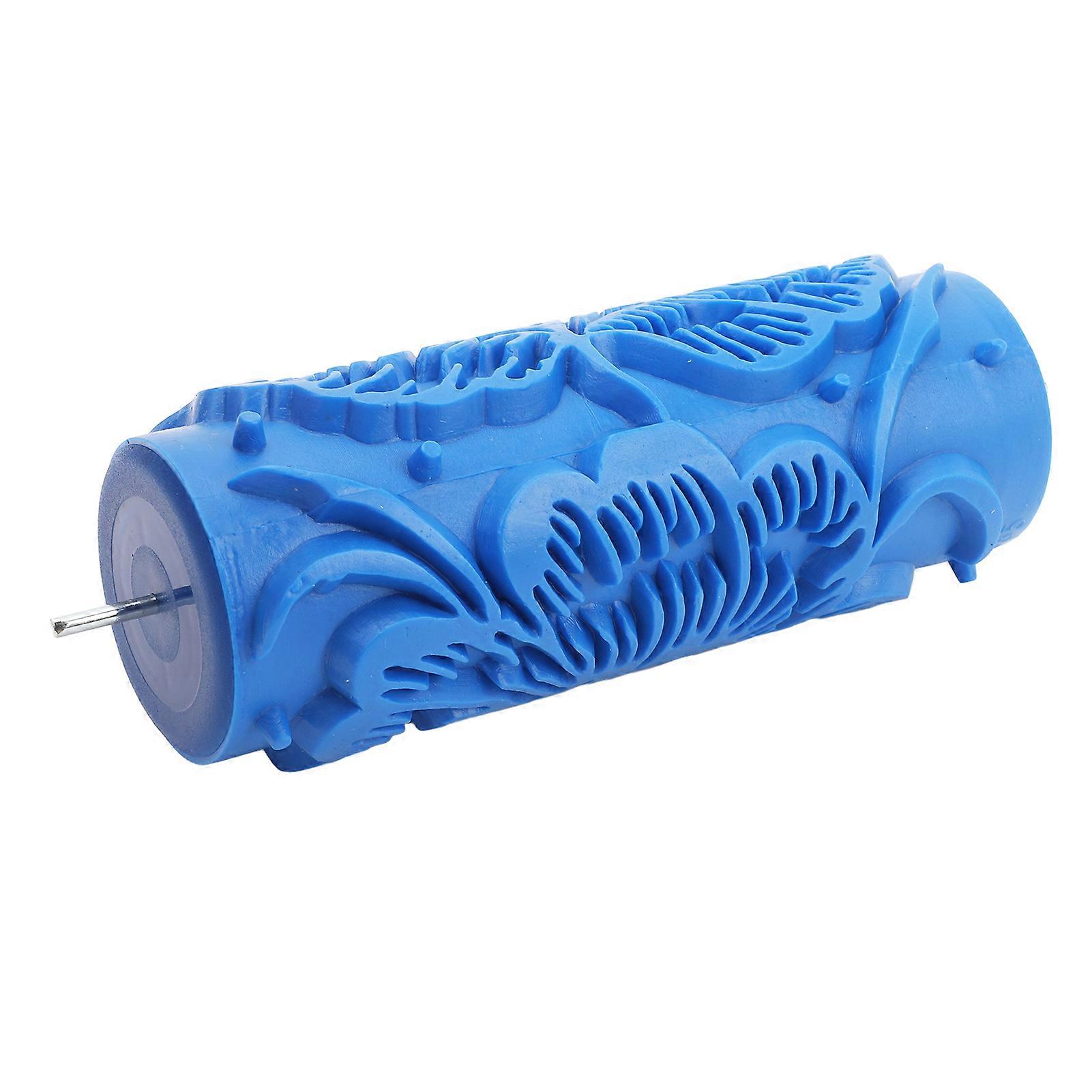 5inch Patterned Paint Roller Paint Art Tool Reusable Washable Texture Rubber Roller for Wall Cabinets Round 