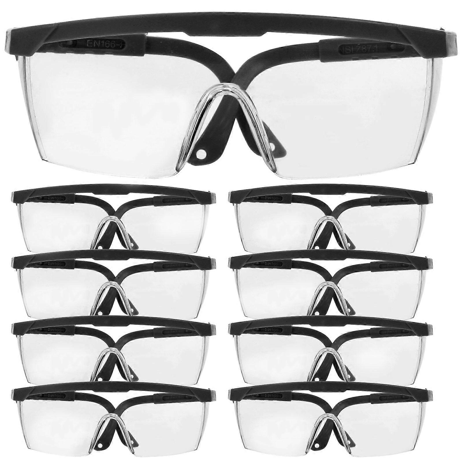 12pcs Lightweight Impact Resistant Eye Protection Goggles for Outdoor Activities – Dust & Wind Resistant Eyewear with Black Frame and White Lens for