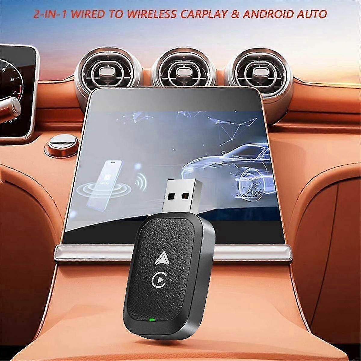 New Wireless Carplay Box + Aduio Aux Two-In-One Auto Converter, Car Wired to Wireless Car Projectio