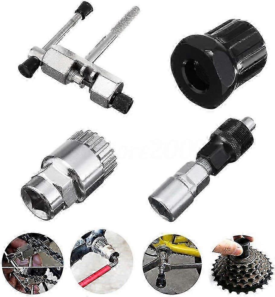 Essential Bicycle Cassette Tool Kit with Chain Whip and Crank Extractor for Maintenance